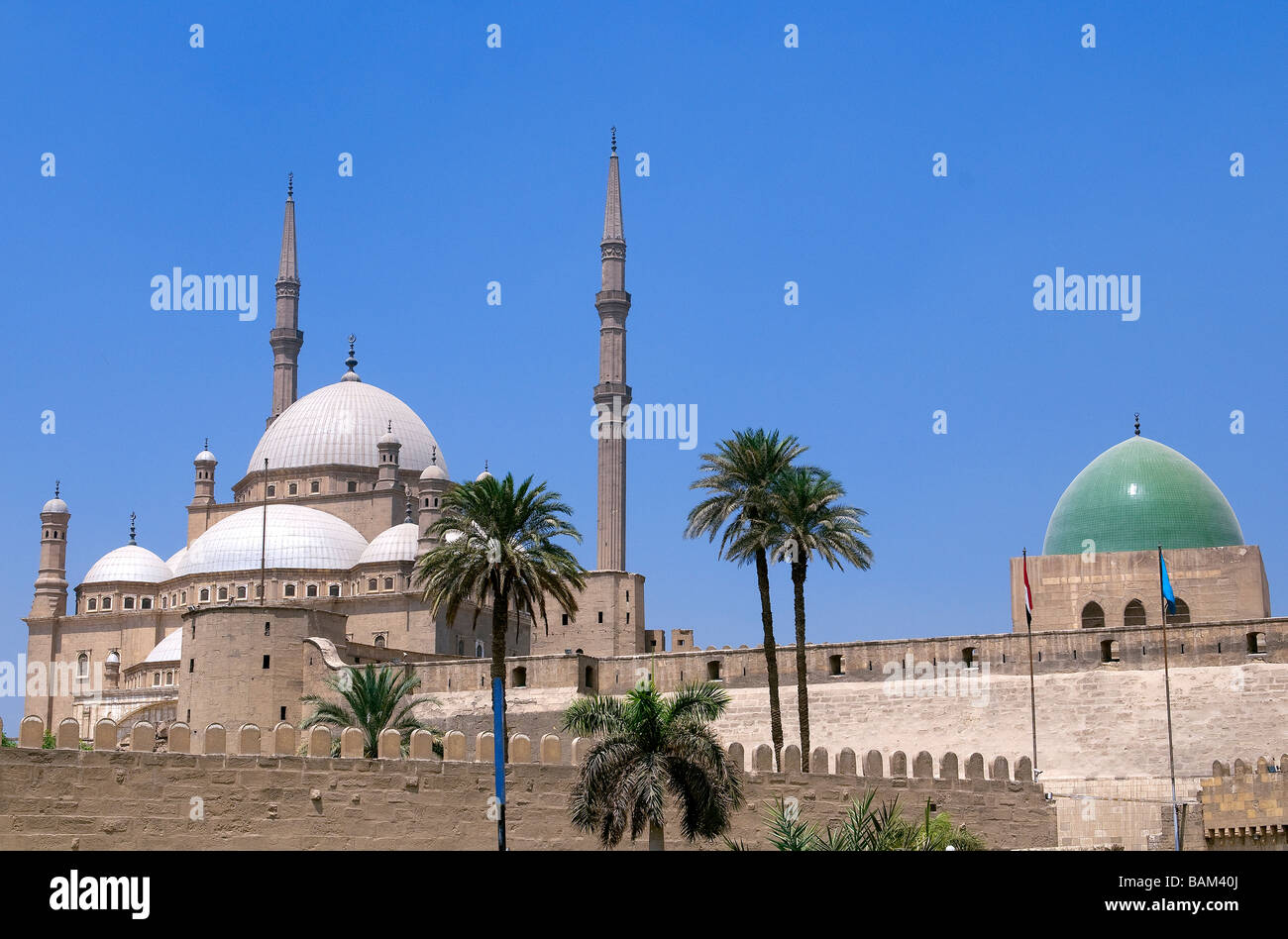 Egypt, Cairo, old town listed as World Heritage by UNESCO, the Citadel with Mohammed Ali Mosque on the left Stock Photo