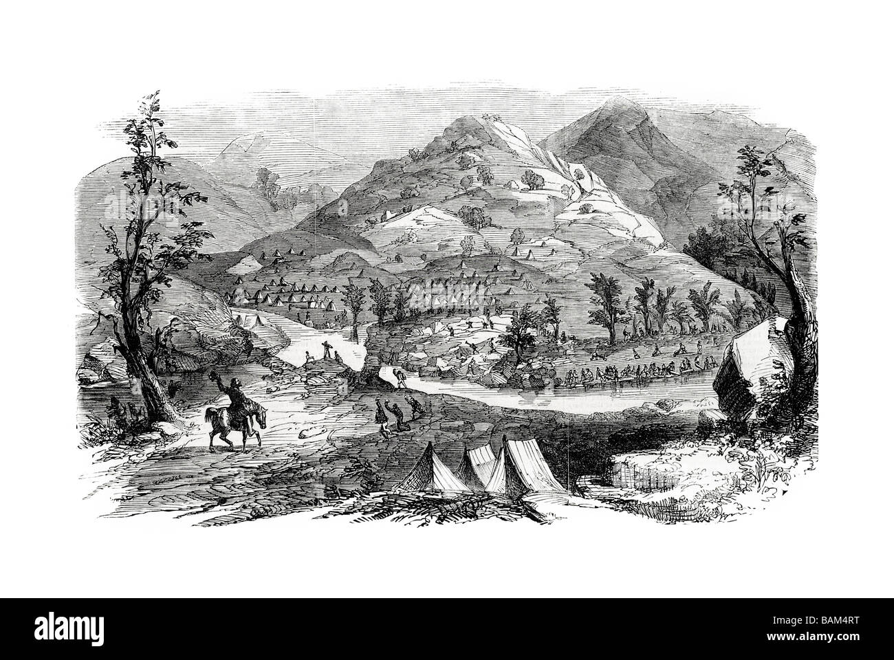 gold digging at ophir county of wellington new south wales australia 1851 Cabonne Shire 1852 Stock Photo