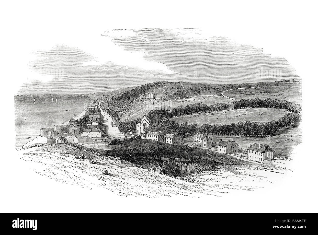 watering place's of england sandgate village Folkestone Hythe Urban Area Shepway Kent 1851 civil parish Stock Photo