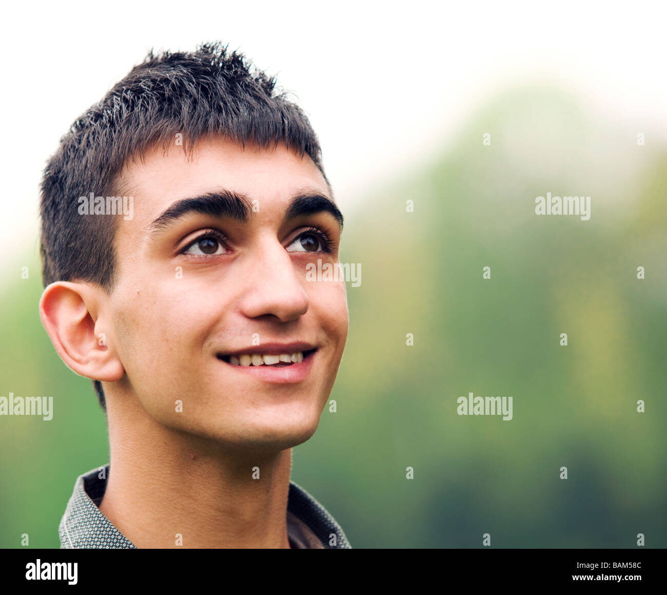 Portrait of a happy teenage boy Stock Photo