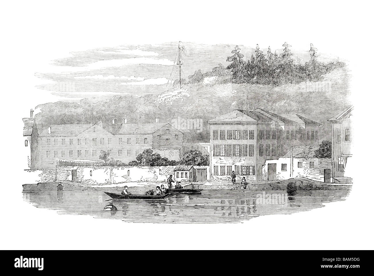 the submarine electric telegraph station on the bosphorus between constantinople and verna Stock Photo