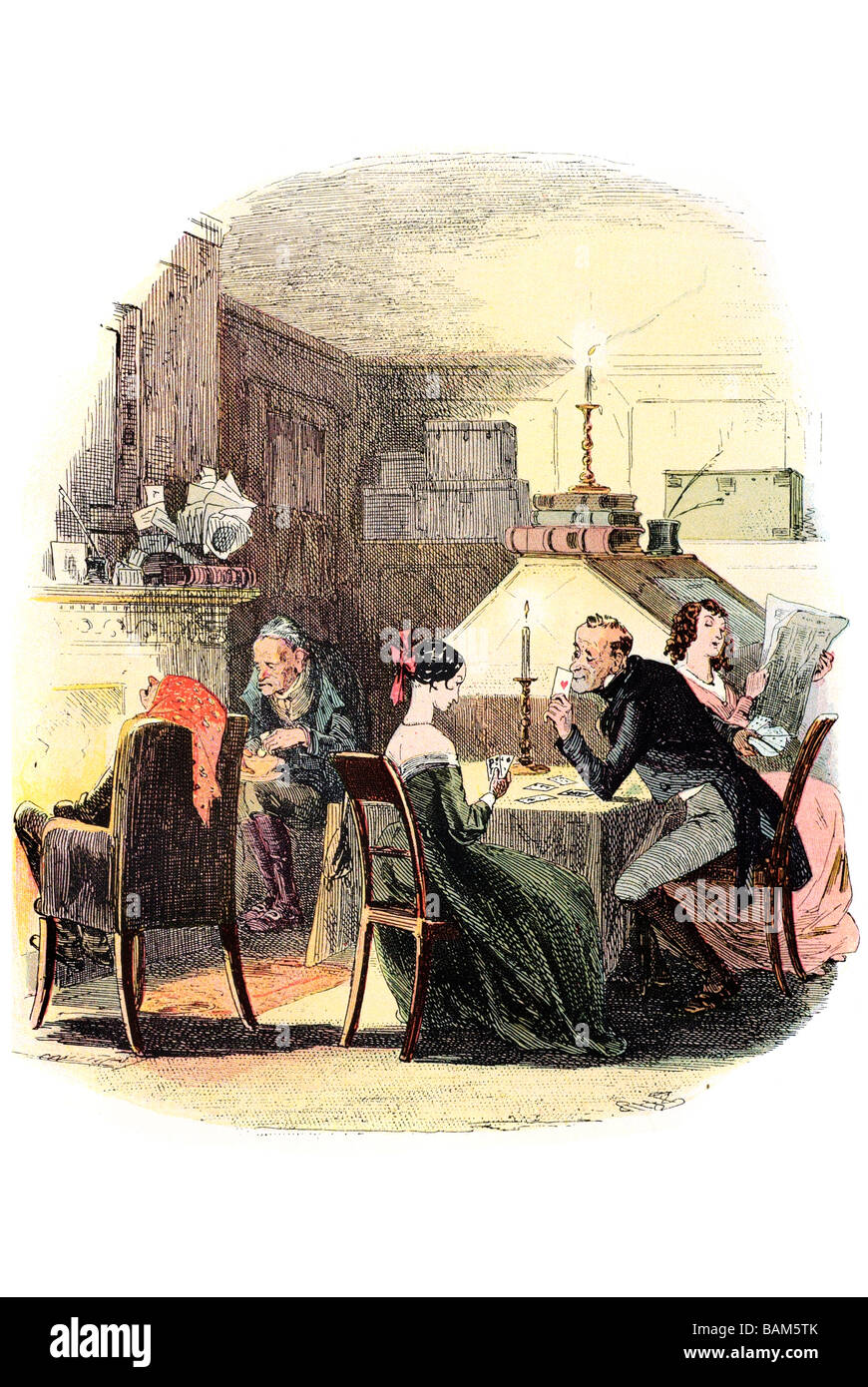 mr jonas chuzzlewt entertains his cousins The Life and Adventures of Martin Chuzzlewit charles dickens Stock Photo