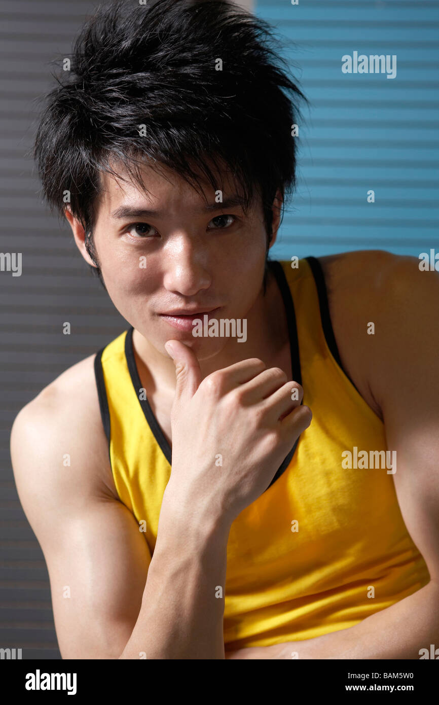 Portrait Of Athletic Young Man Stock Photo - Alamy