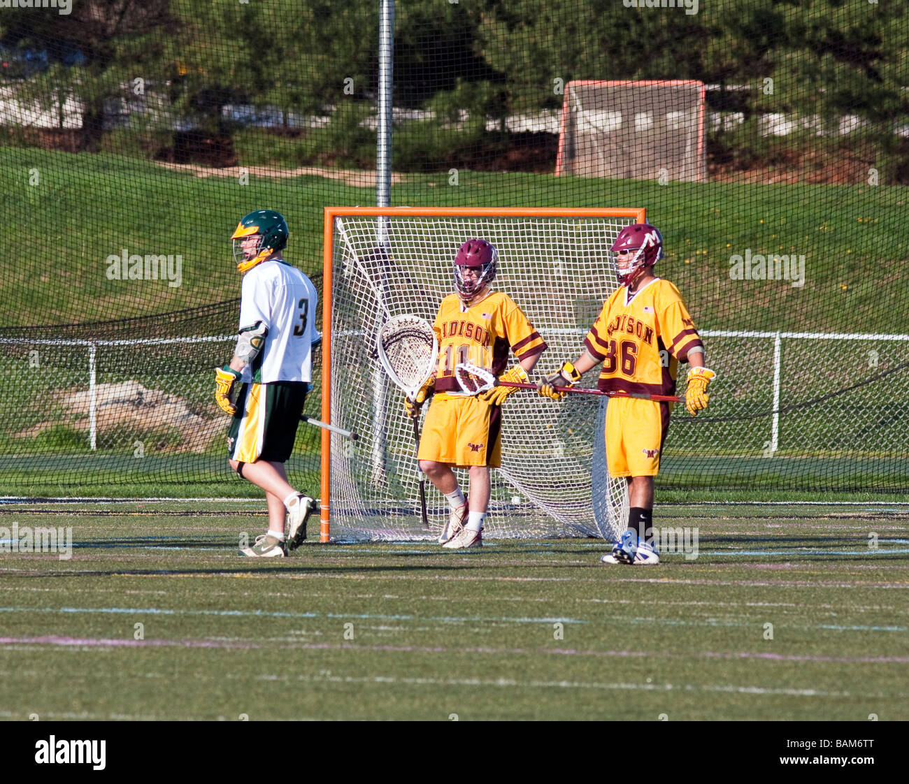 An afternoon varsity high school boys lacrosse match Stock Photo Alamy