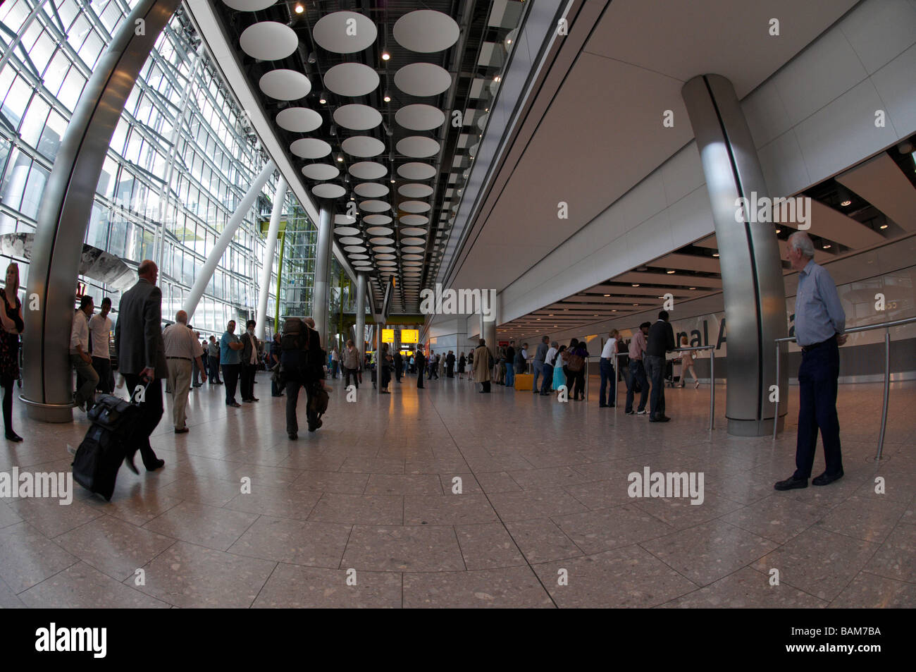 Arrivals London Heathrow Terminal 5 Stock Photo