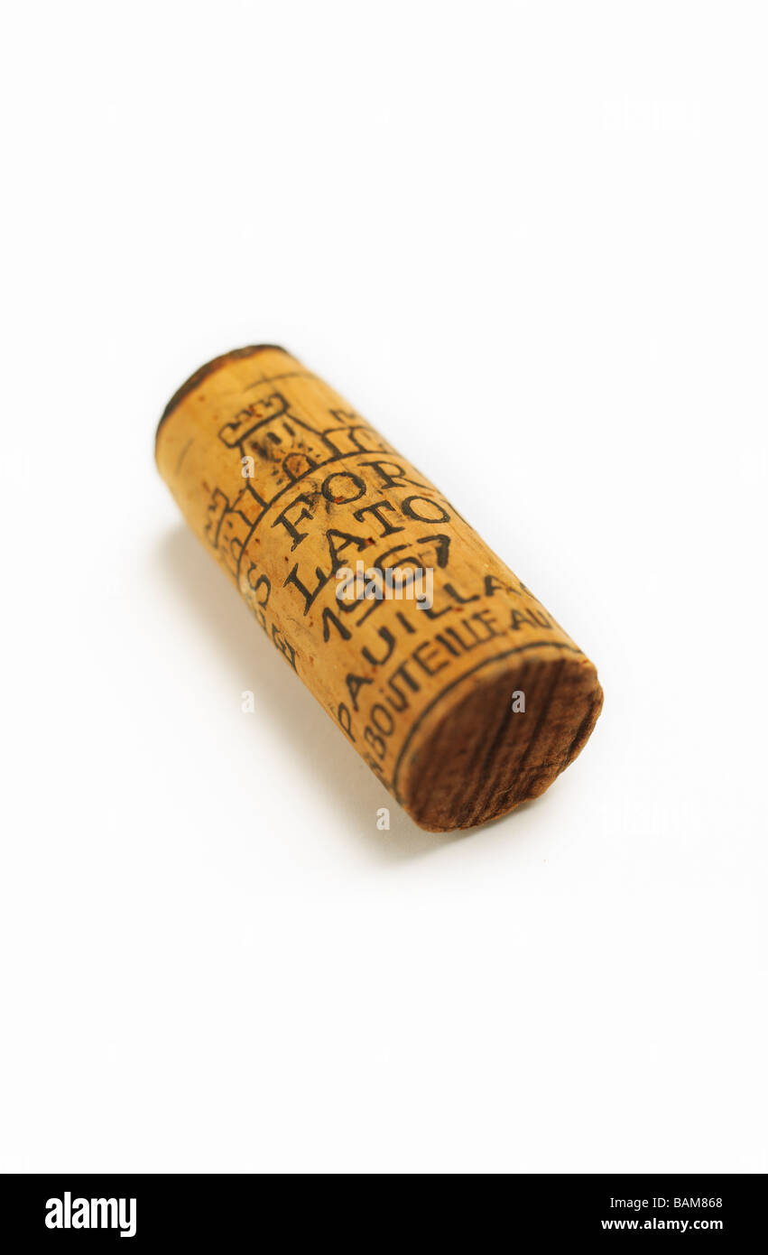 Les Forts de Latour wine cork 1967 Stock Photo
