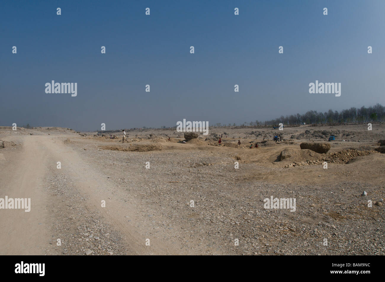 dried river bed/quarry in nepal Stock Photo Alamy