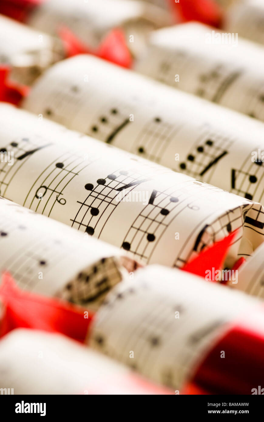 Christmas crackers close up, selective focus Stock Photo