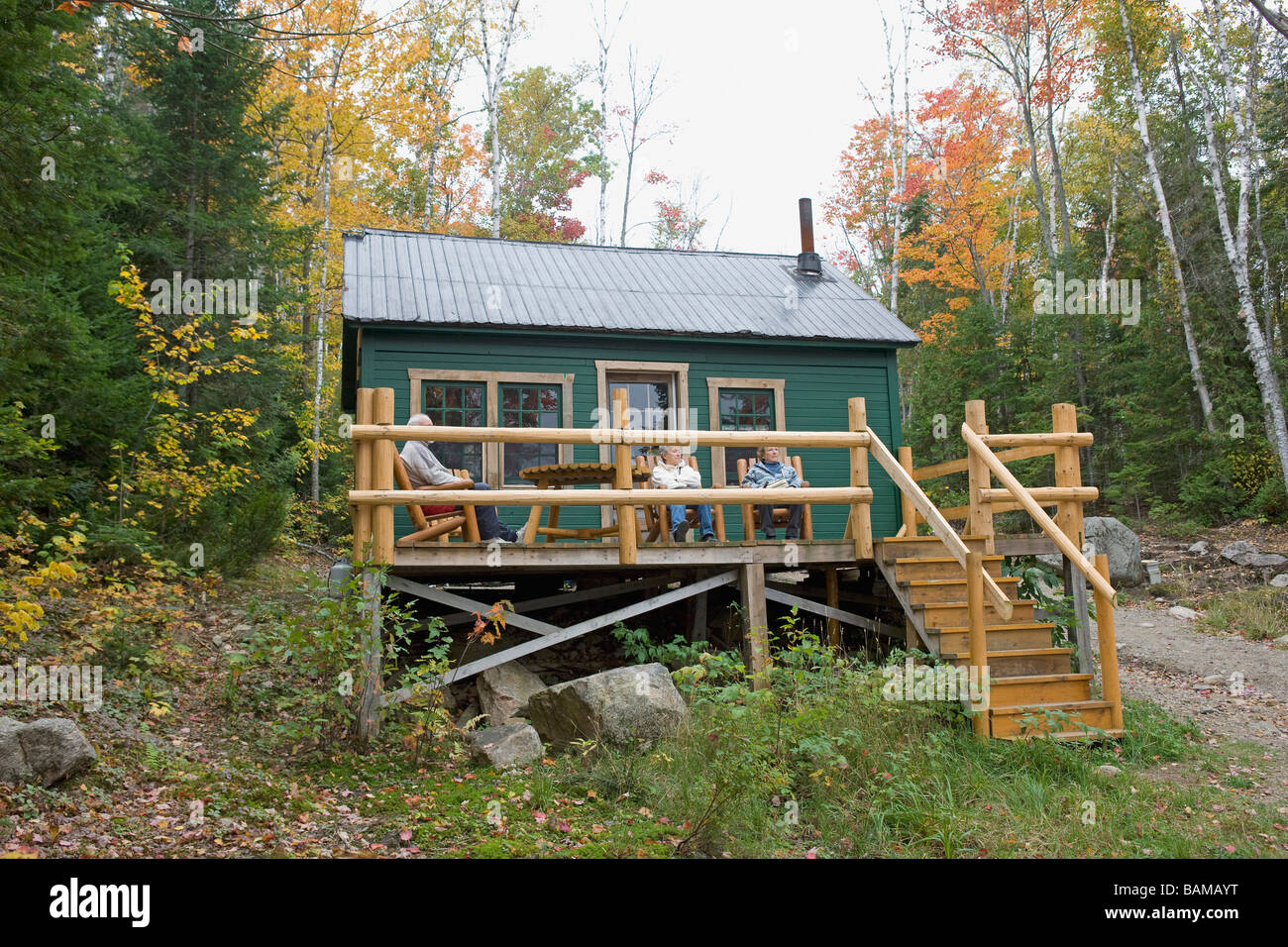 Canada, Quebec Province at fall, cabin in the woods Stock Photo Alamy