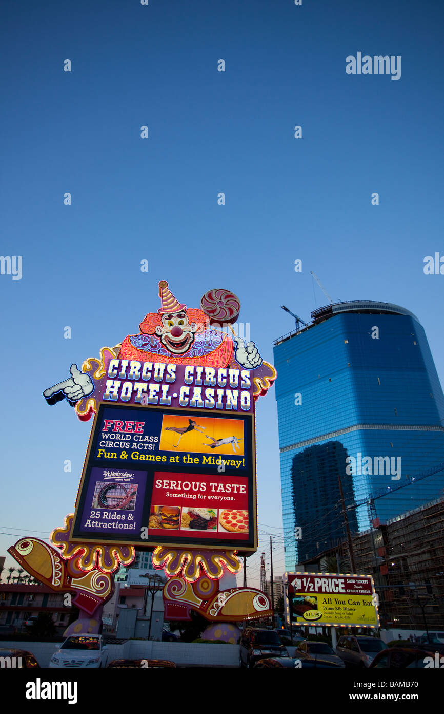 Circus Circus hotel casino sign, Las Vegas, Nevada, USA, North America. Stock Photo