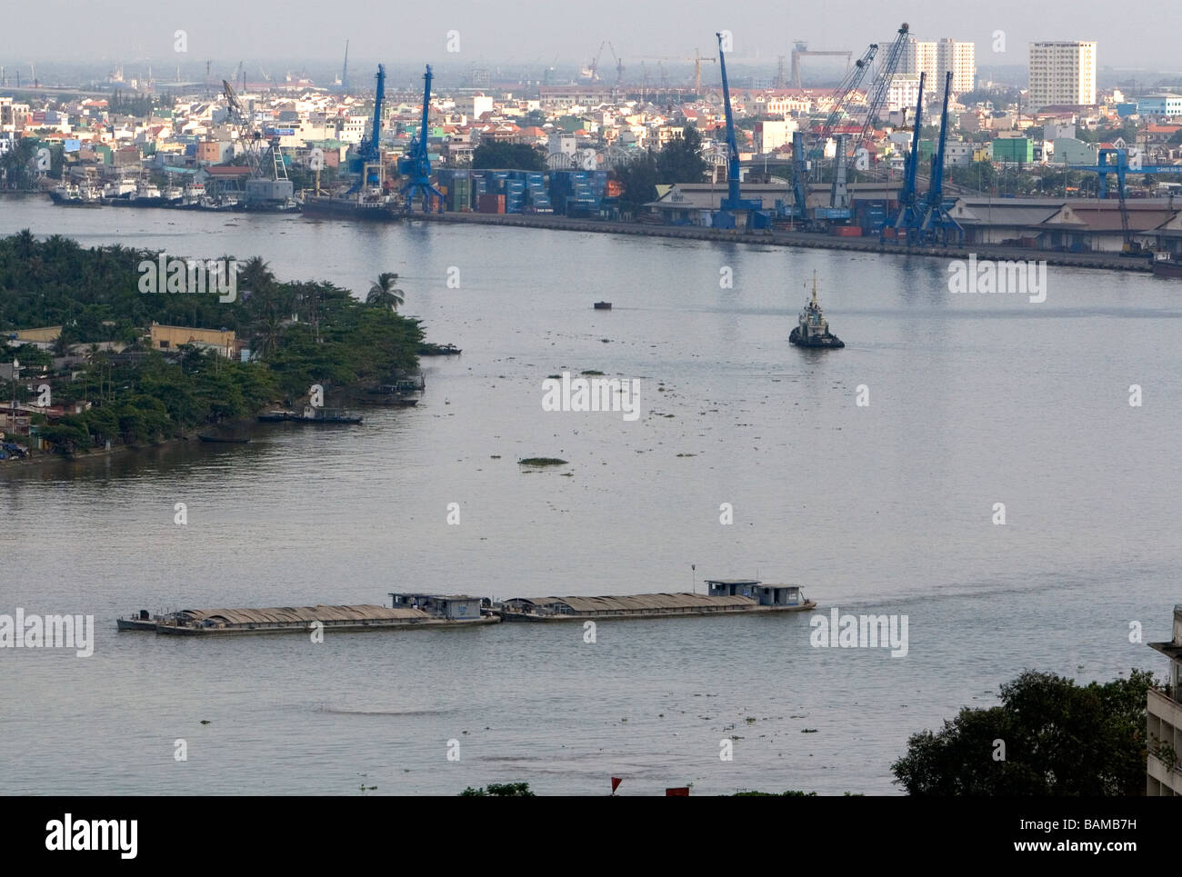 Saigon River port in Ho Chi Minh City Vietnam Stock Photo