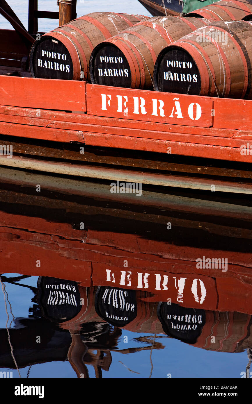 Portugal, Norte region, Rio Douro, Rabelo, boat used for the river transport of Porto wine Stock Photo