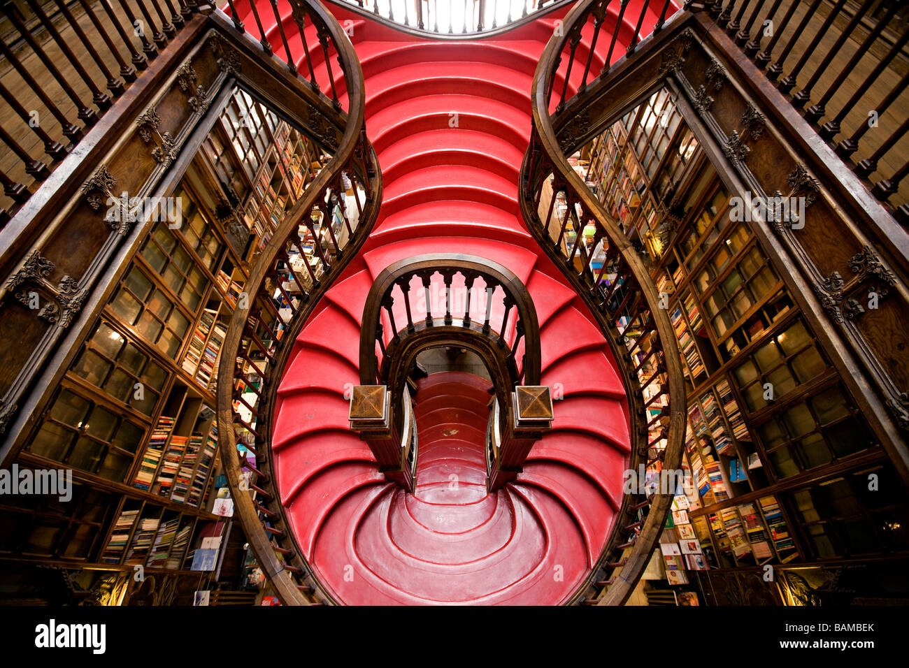Portugal, Norte region, Porto, Lello Library stair Stock Photo