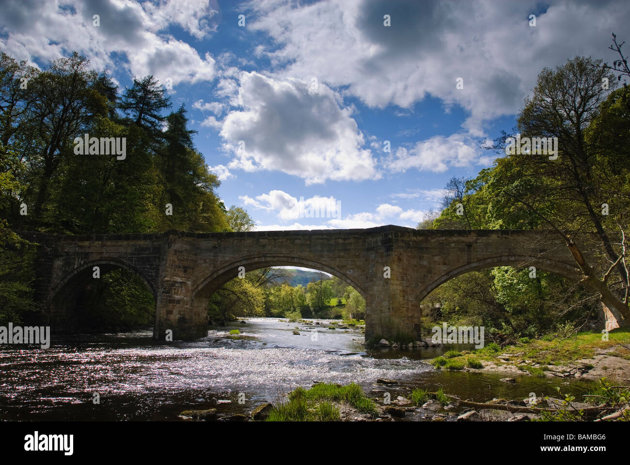 The river Dee bridge at Trevor in North Wales Stock Photo