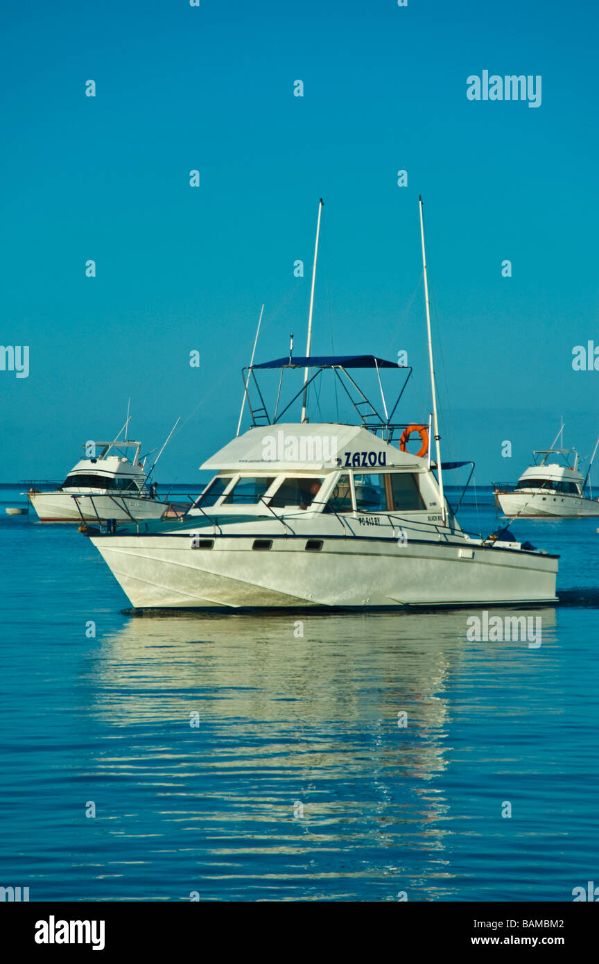 Big game fishing boats at Le Morne Anglers Club Mauritius | Hochsee  Angelboote im Le Morne Anglers Club Mauritius Stock Photo - Alamy