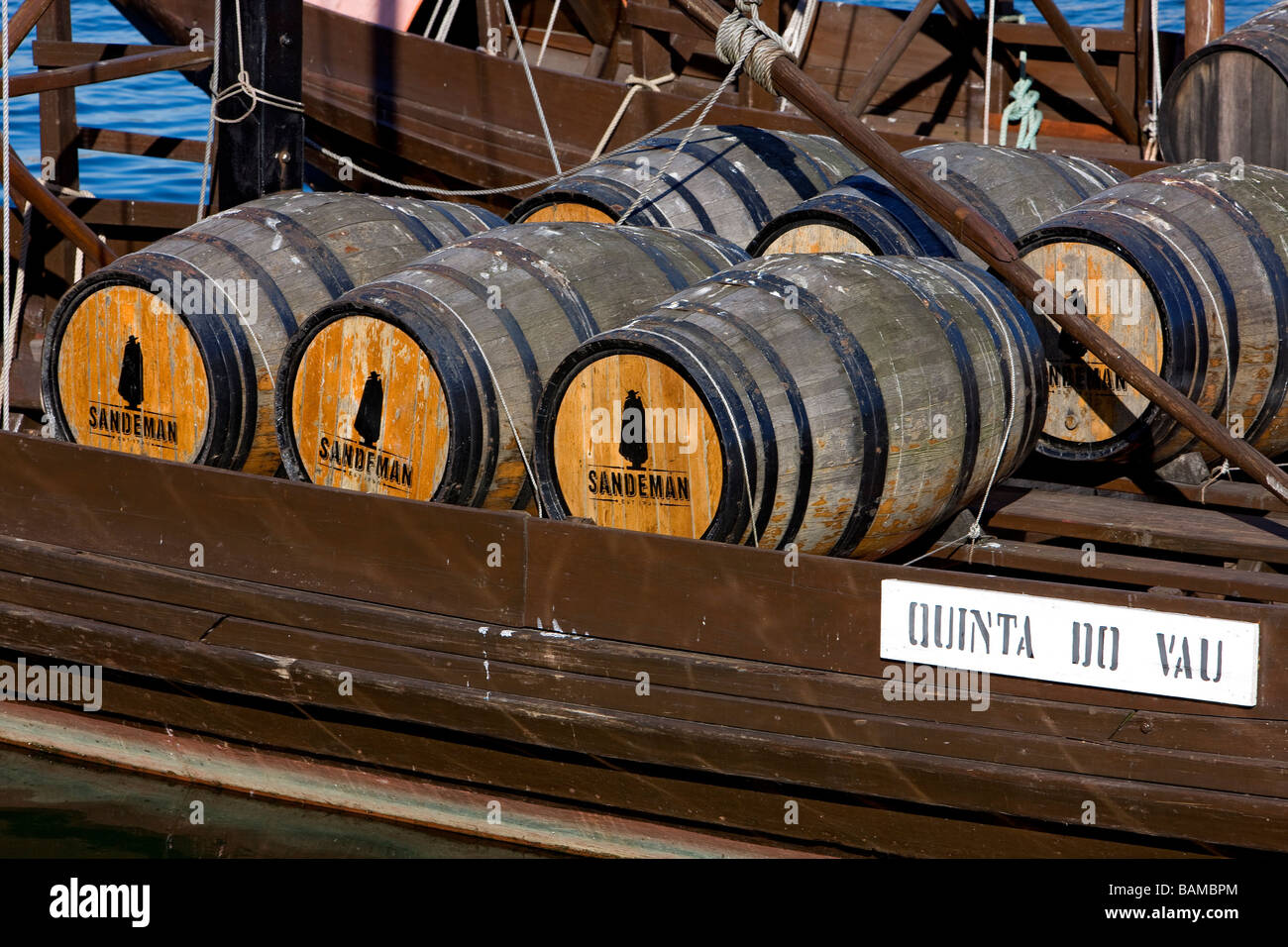Portugal, Norte region, Rio Douro, Rabelo, boat used for the river carriage of Porto wine Stock Photo