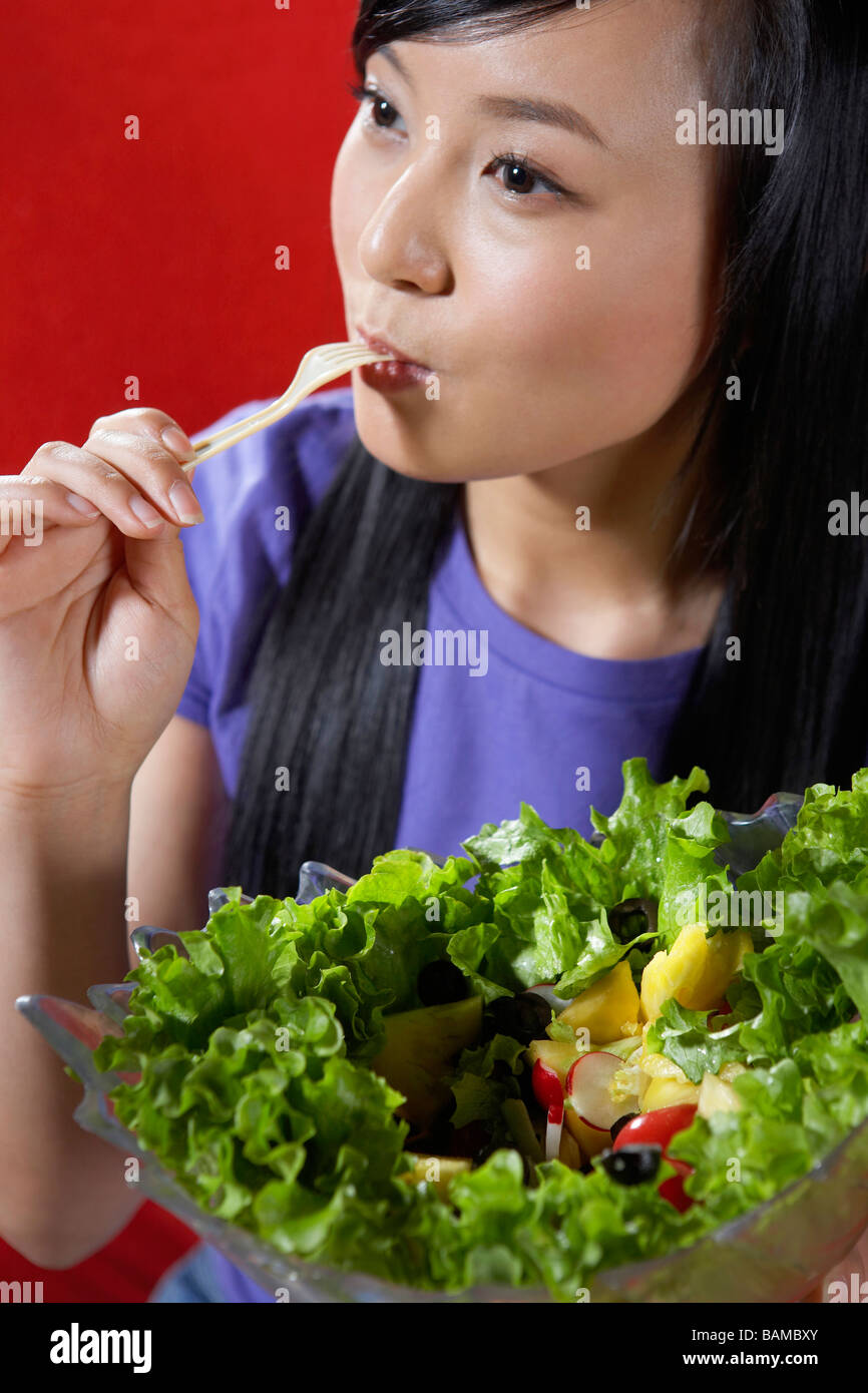 Women Eating Salad Stock Photo