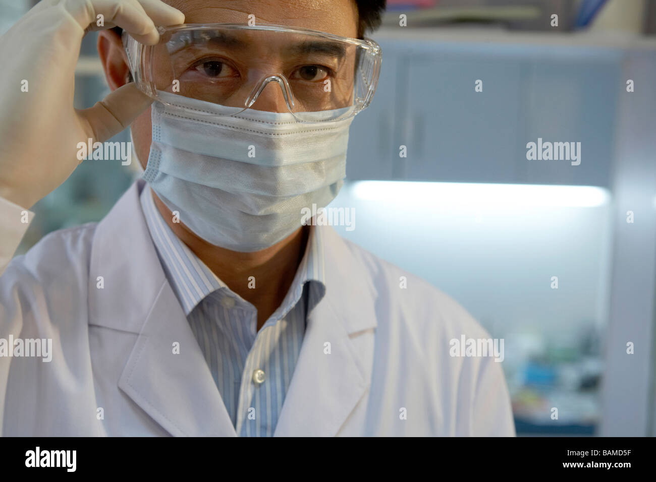 Dentist Wearing Safety Glasses Stock Photo Alamy