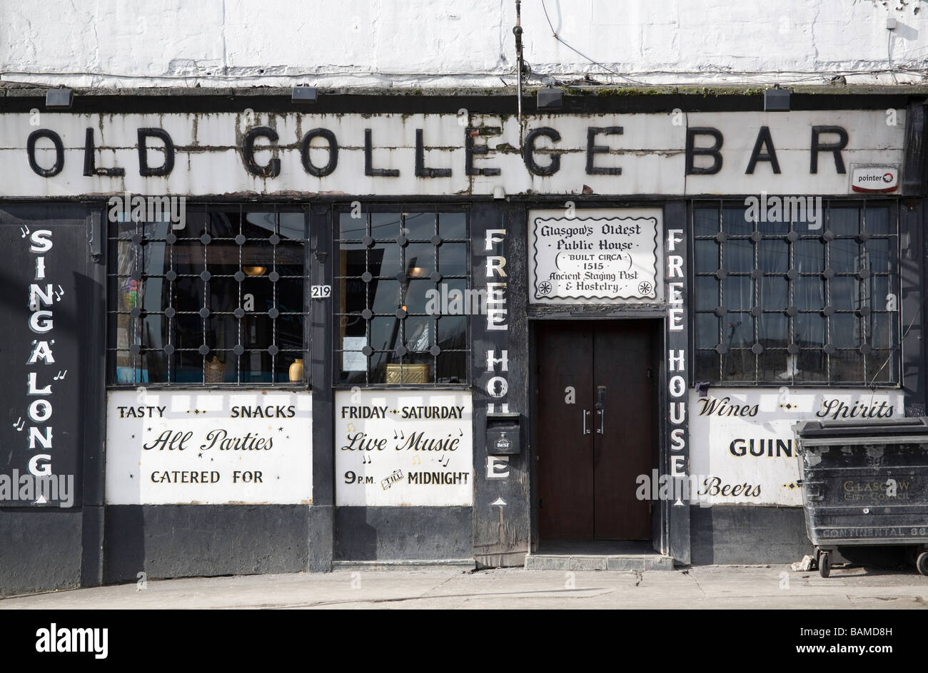 Old College Bar, Glasgow Scotland Stock Photo