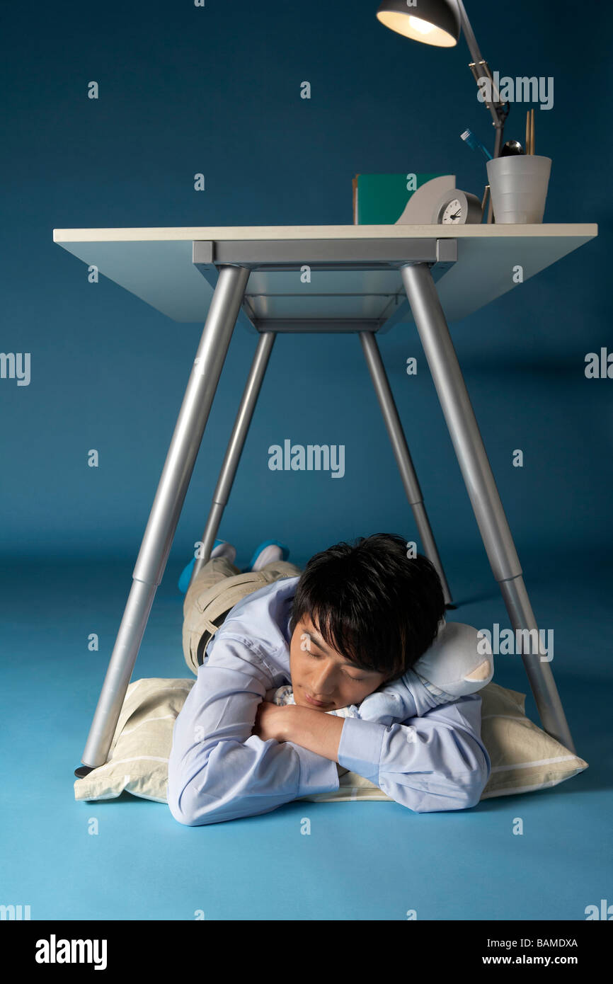 Man Sleeping Under His Desk Stock Photo 23806898 Alamy