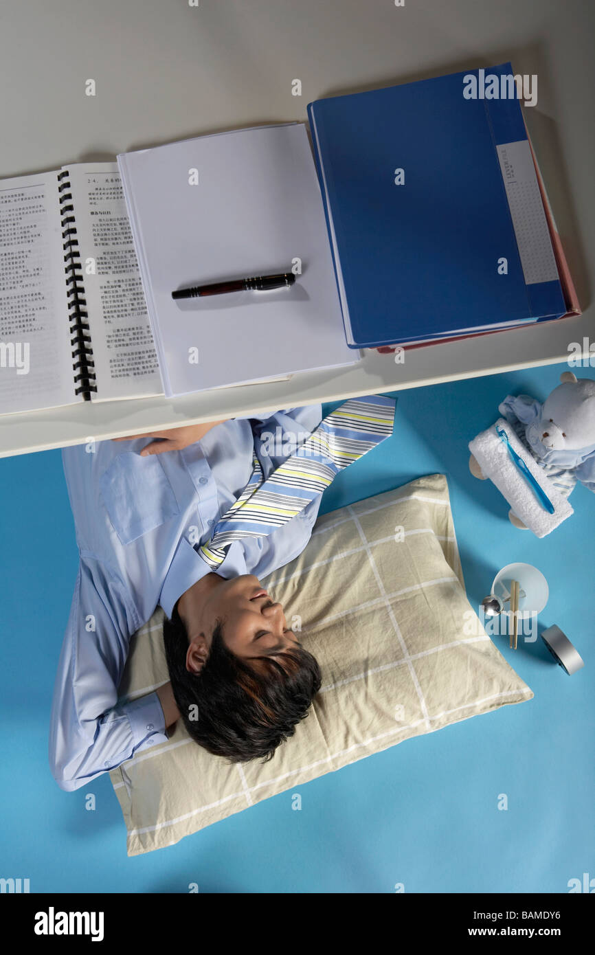Man Sleeping Under His Desk Stock Photo 23806922 Alamy