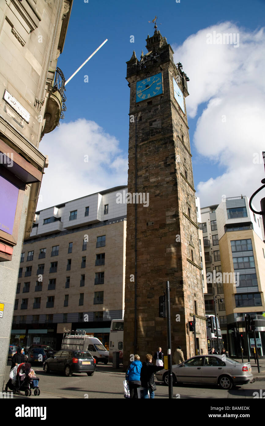 The Tolbooth Clock Tower, Merchant City Glasgow, Scotland Stock Photo