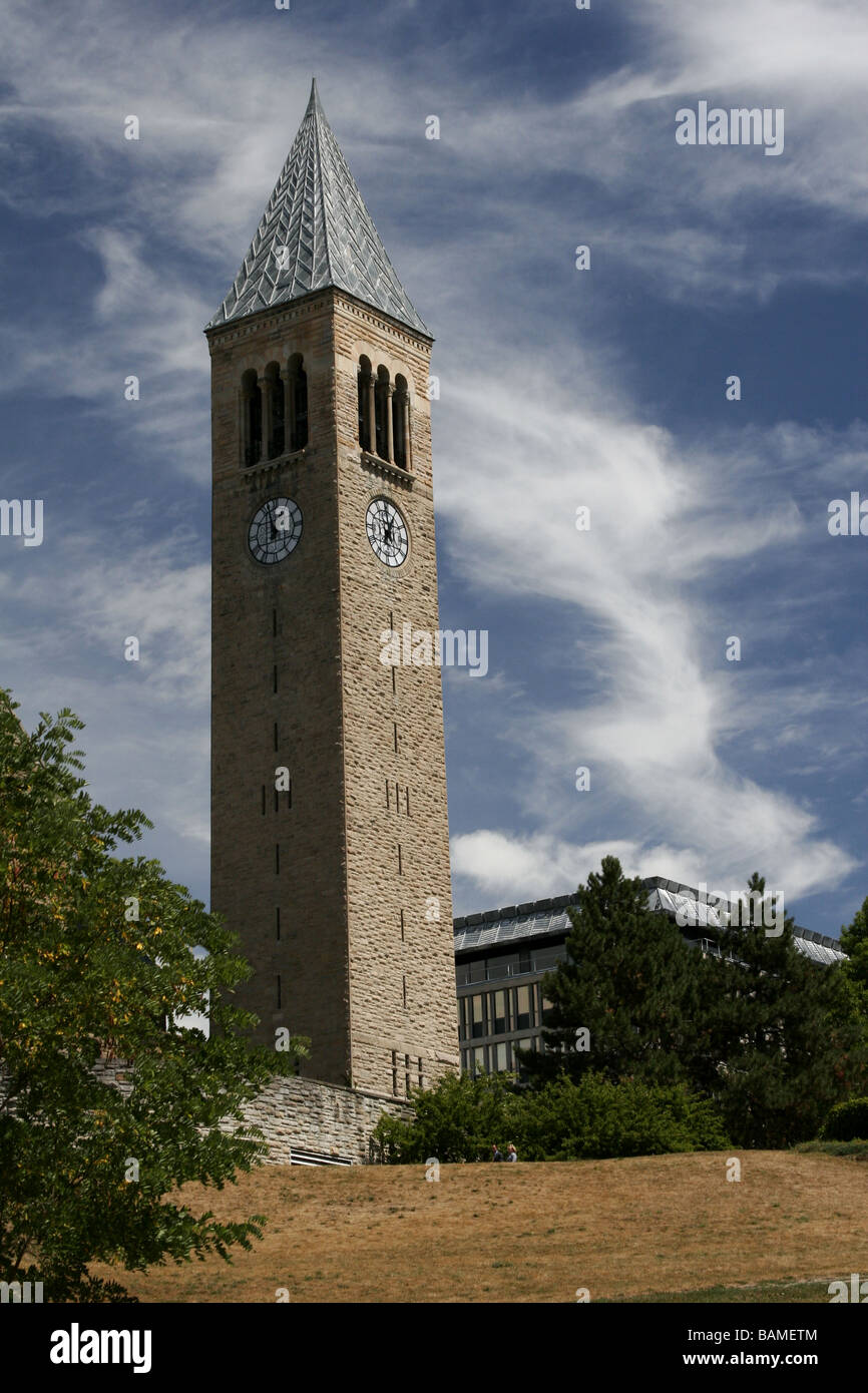 Cornell Uris Library and Clocktower, at Ithaca New York Stock Photo