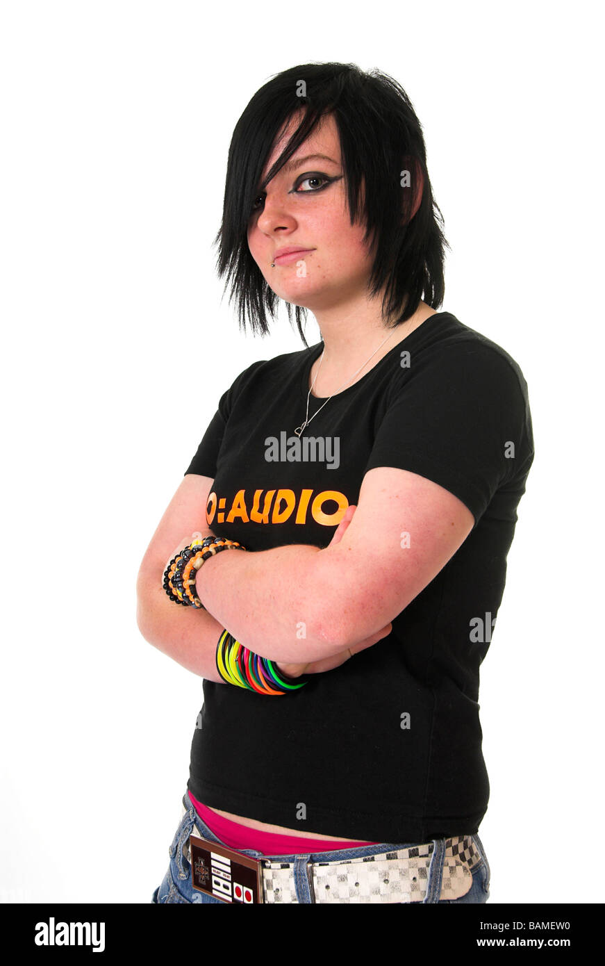 Emo Goth Teenage Girl Stock Photo