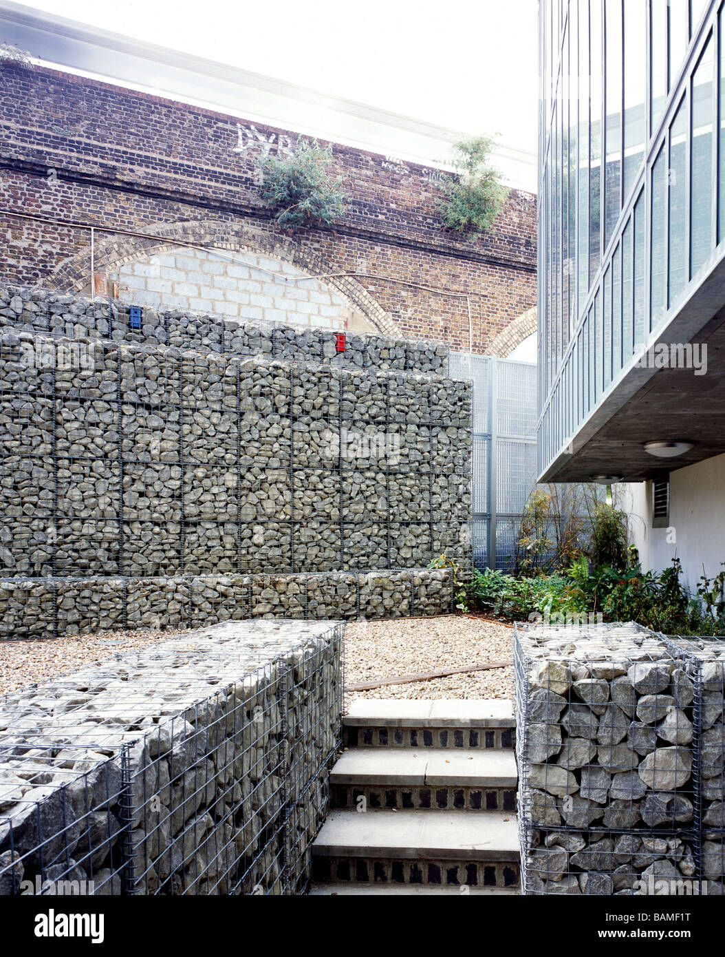 Consort Road Housing, London, United Kingdom, Walter Menteth Architects, Consort road housing exterior view - inner courtyard Stock Photo