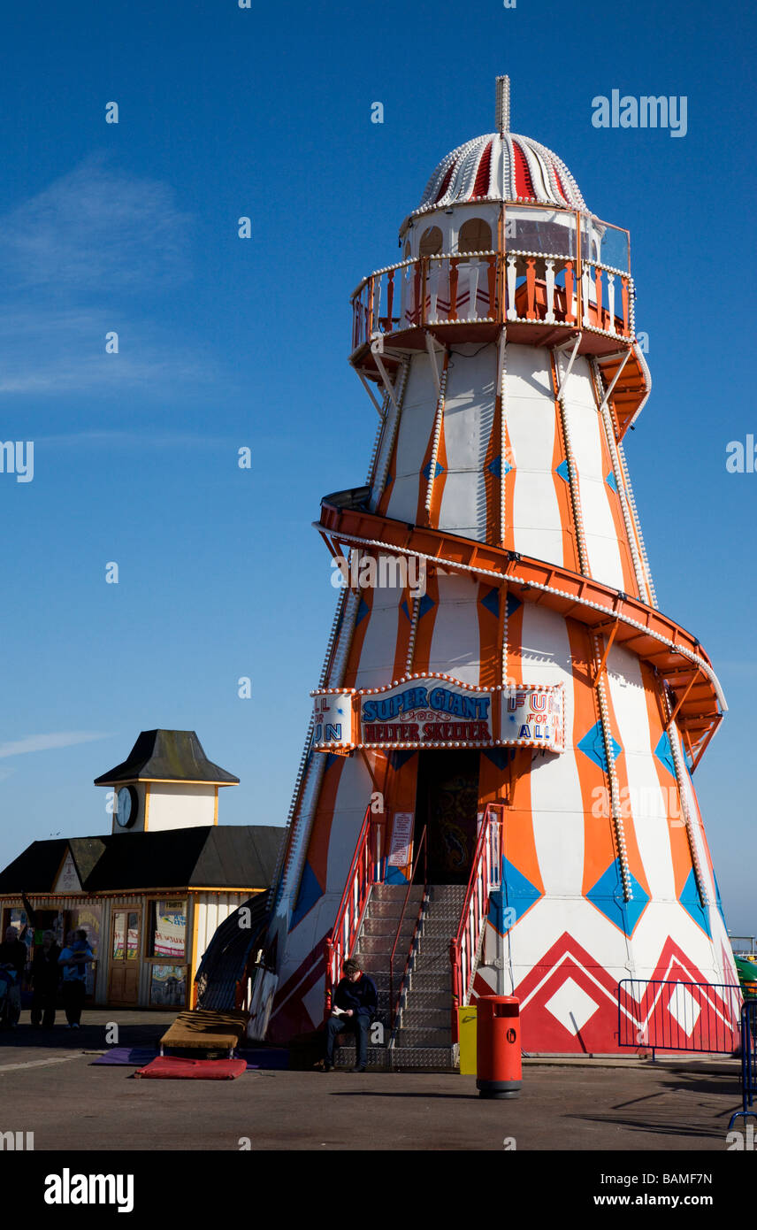 The Helter Skelter on Clacton Pier, Essex, England. Stock Photo