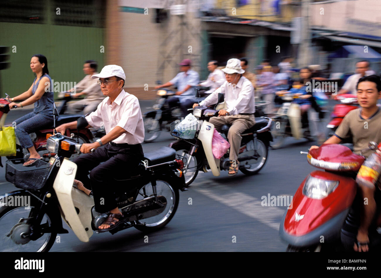 Vietnam, Ho Chi Minh City (Saigon), traffic down town Stock Photo