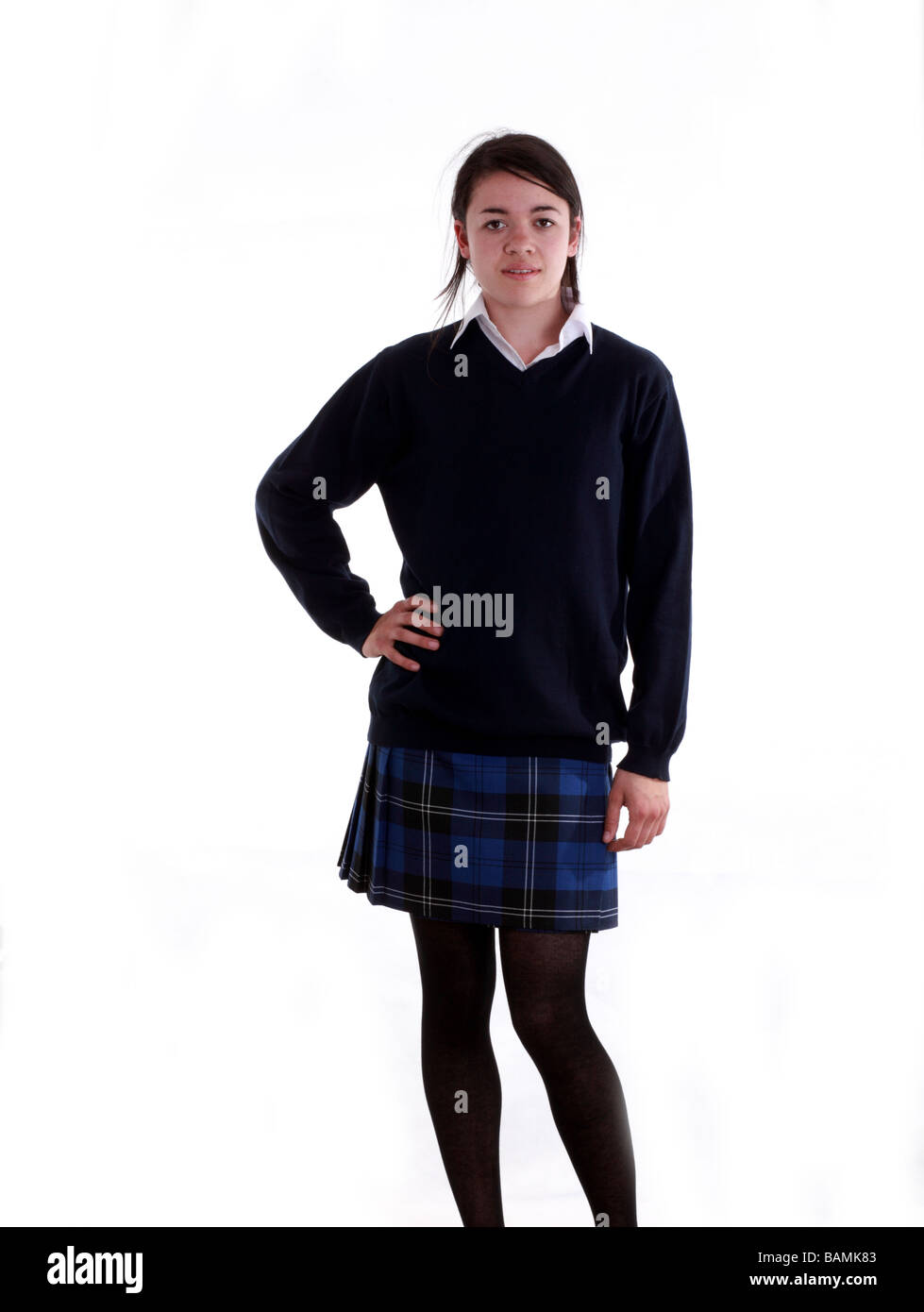 School uniform blue skirt hi-res stock photography and images - Alamy