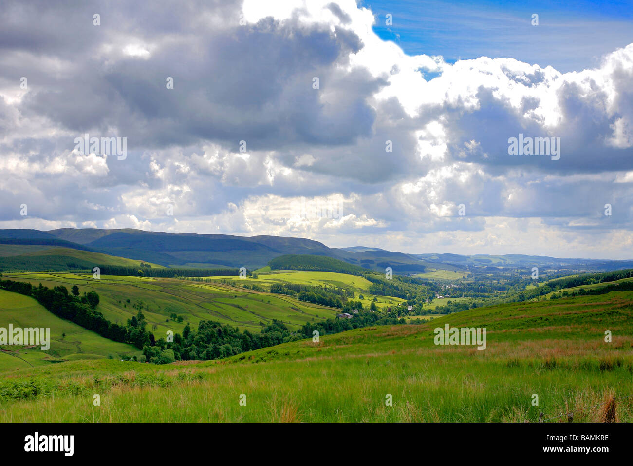 Summer Landscape of Moffat Town Dumfries and Galloway Scotland Britain UK Stock Photo