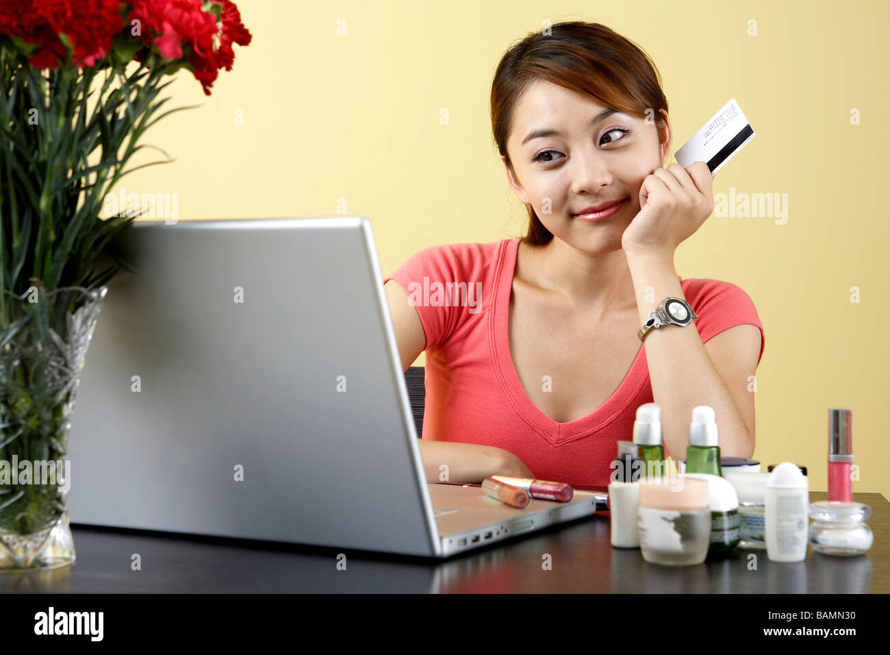 Portrait asian woman floral hi-res stock photography and images - Alamy
