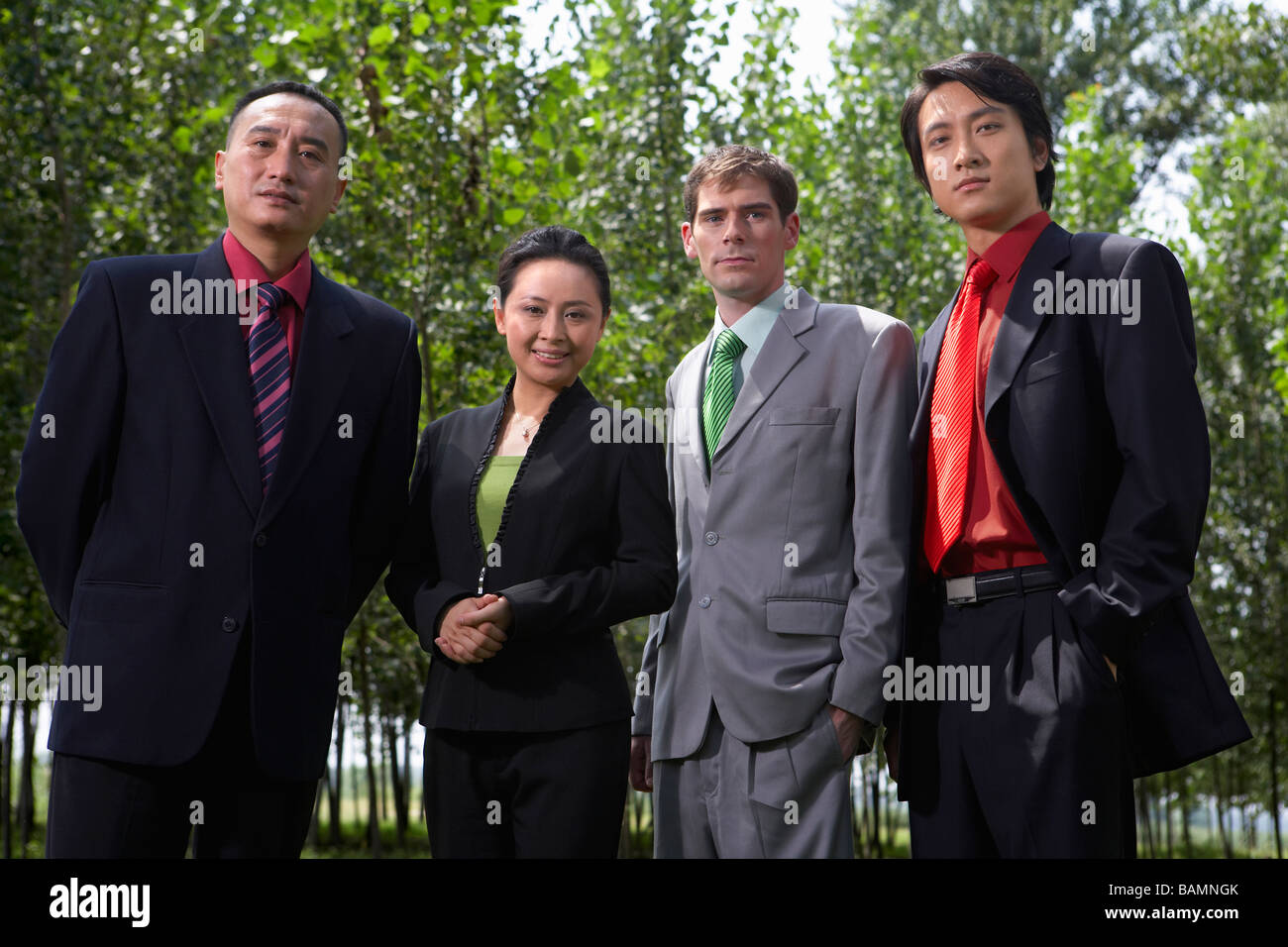 Businesspeople Standing In Field Stock Photo - Alamy