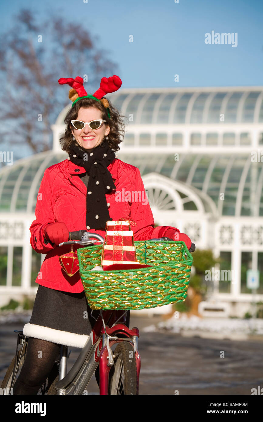 woman in christmas attire