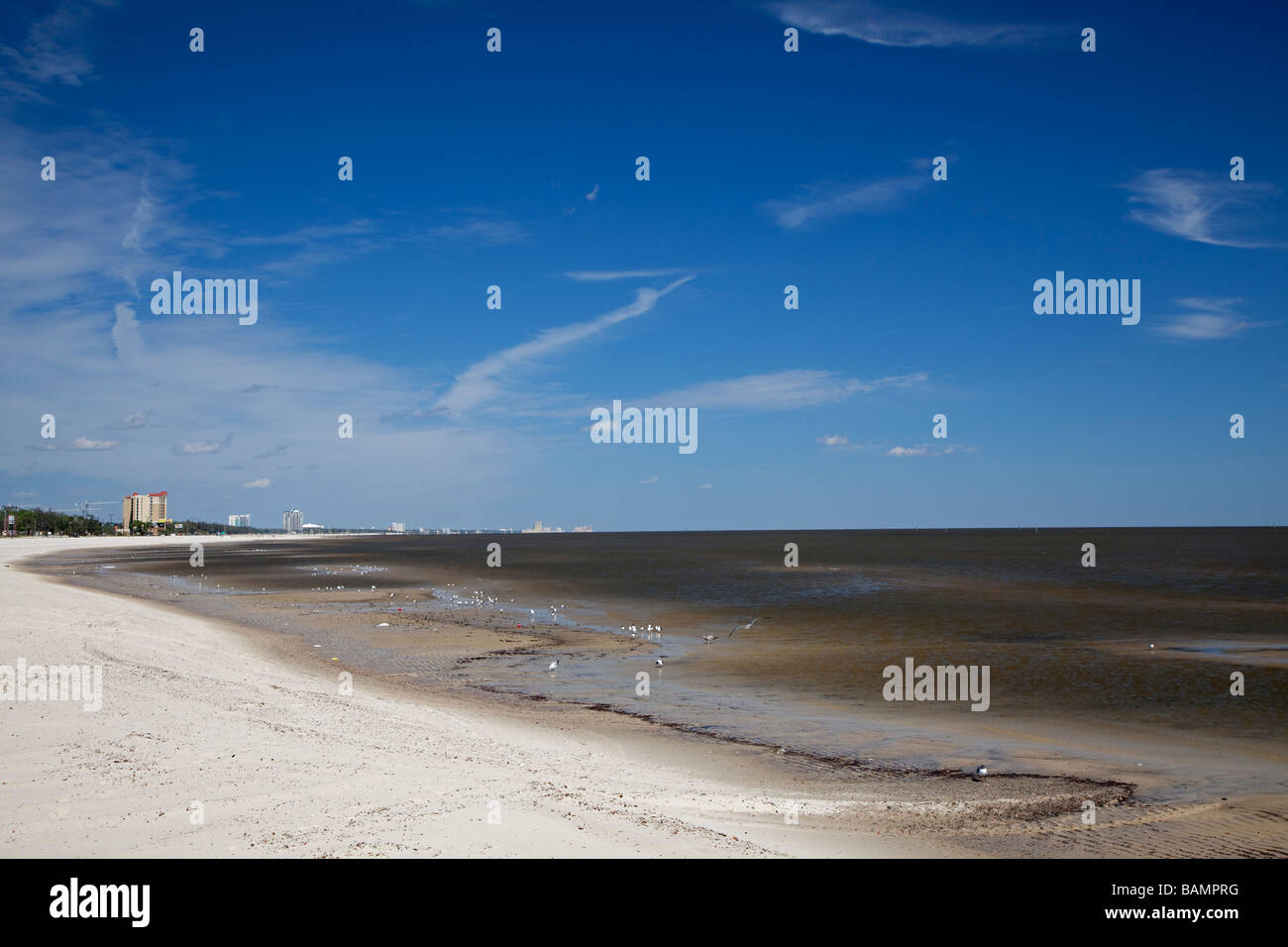 Gulf of Mexico Beach at Biloxi, Mississippi Stock Photo