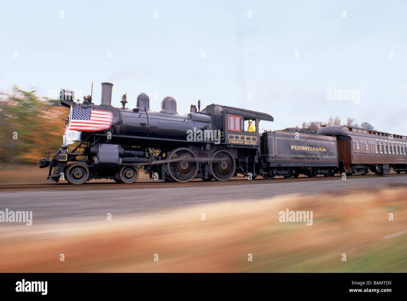 Du Pont Company rents the Strasburg Railroad to celebrate the 50th anniversary of the discovery of nylon The Strasburg Railroad Stock Photo