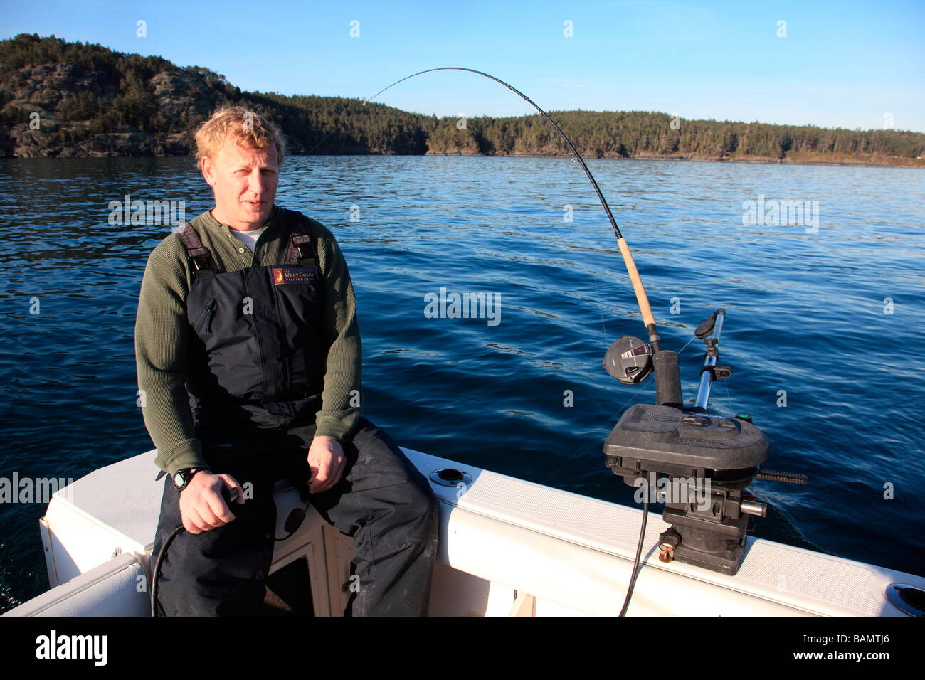 Downrigger salmon fishing ocean hi-res stock photography and