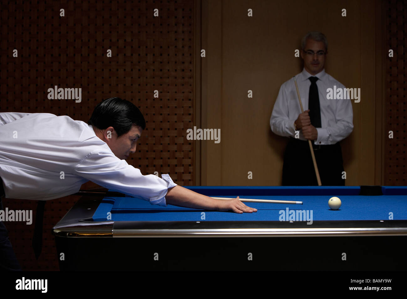 Two professionals play billiards Stock Photo Alamy