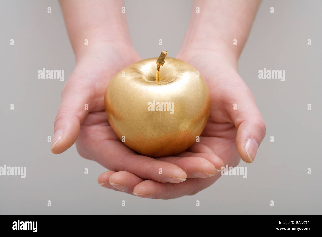 A golden apple Stock Photo