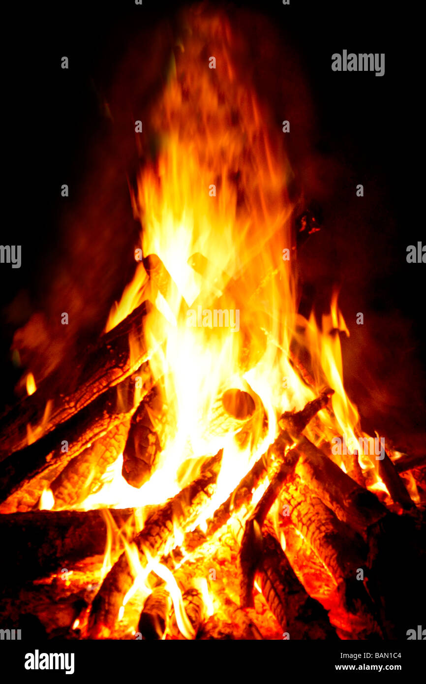 Campfire ready Stock Photo