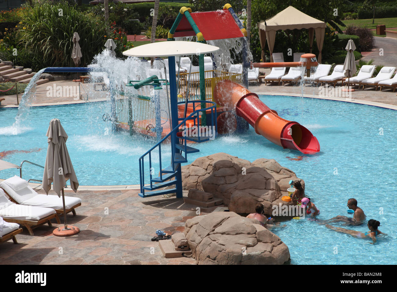 Grand Hyatt Hotel children s pool Dubai UAE Stock Photo