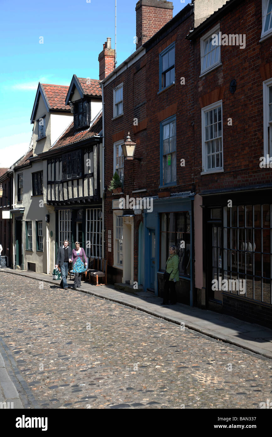 Elm Hill Norwich Norfolk England Stock Photo Alamy
