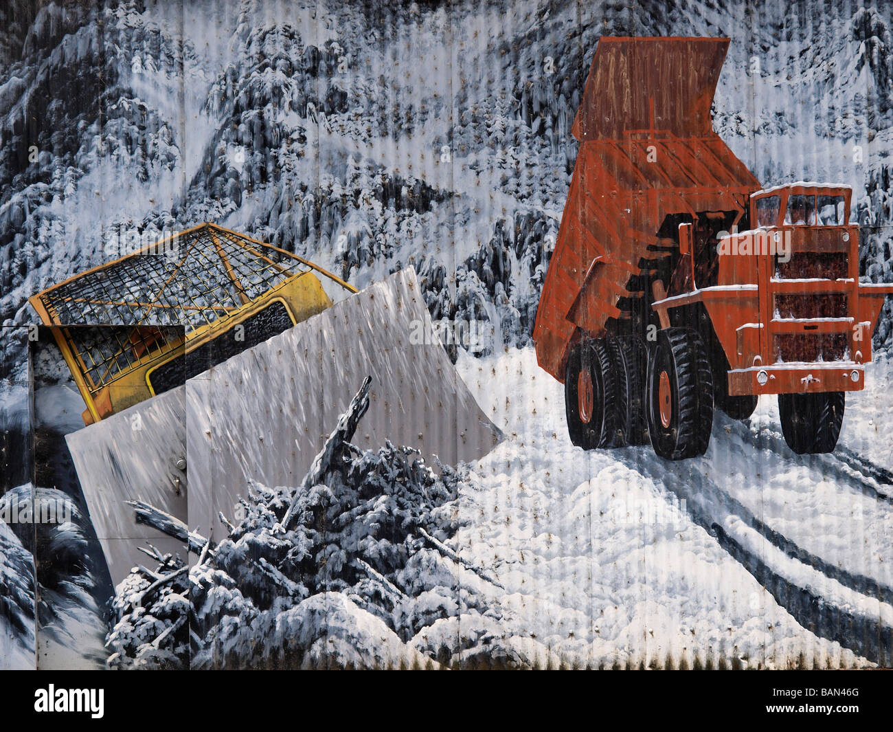 PART OF THE MURAL AT GOWRIE PARK, SHOWING THE STORY OF BRINGING HYDRO