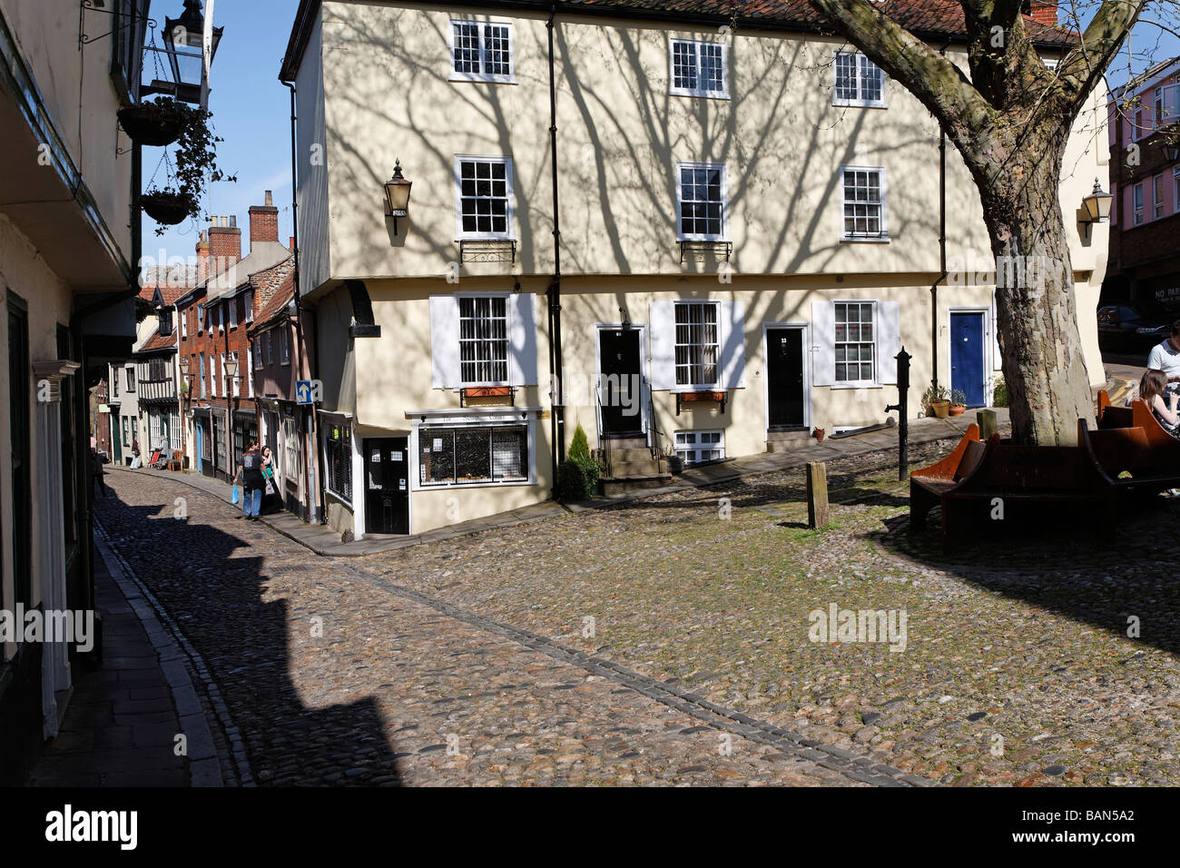 Elm Hill Norwich Norfolk England Stock Photo Alamy