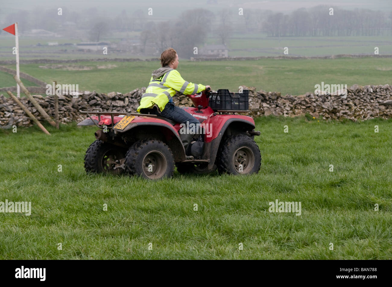 Person riding a quad bike in Derbyshire Peak District England Stock ...