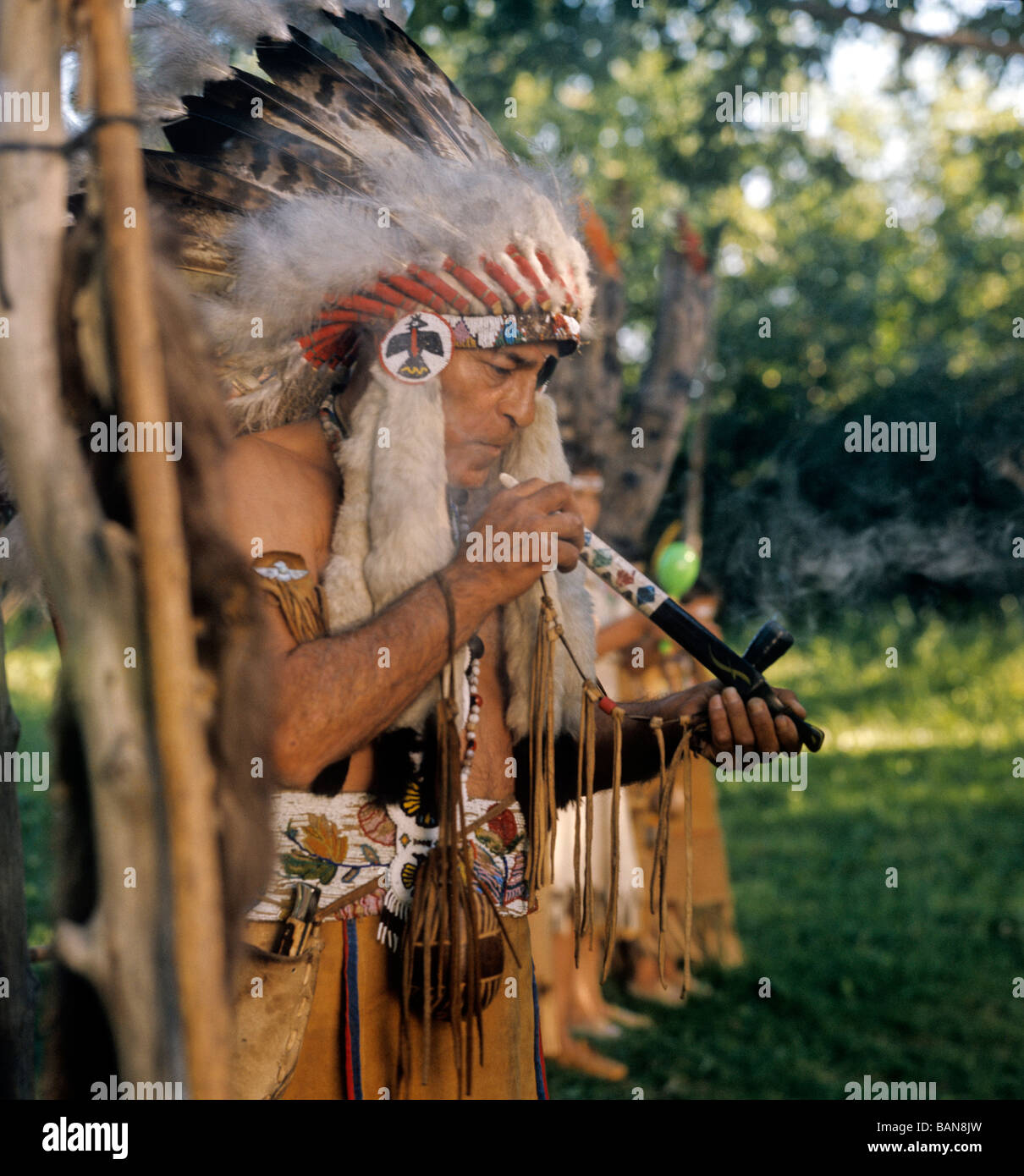 portrait of indian man of iroquois tribe province of quebec canada Stock Photo