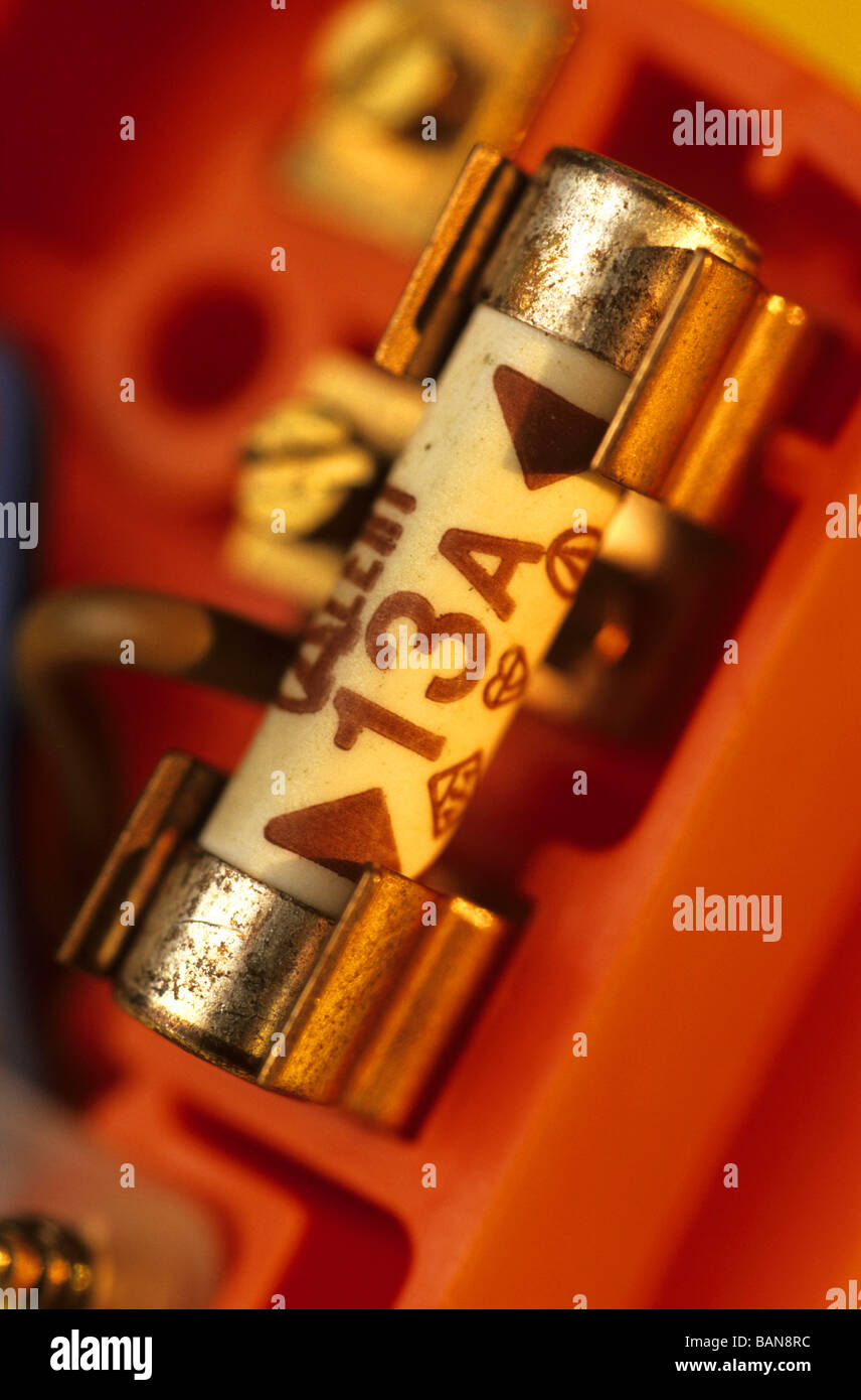 13amp fuse in domestic 13 amp electrical plug UK Stock Photo Alamy