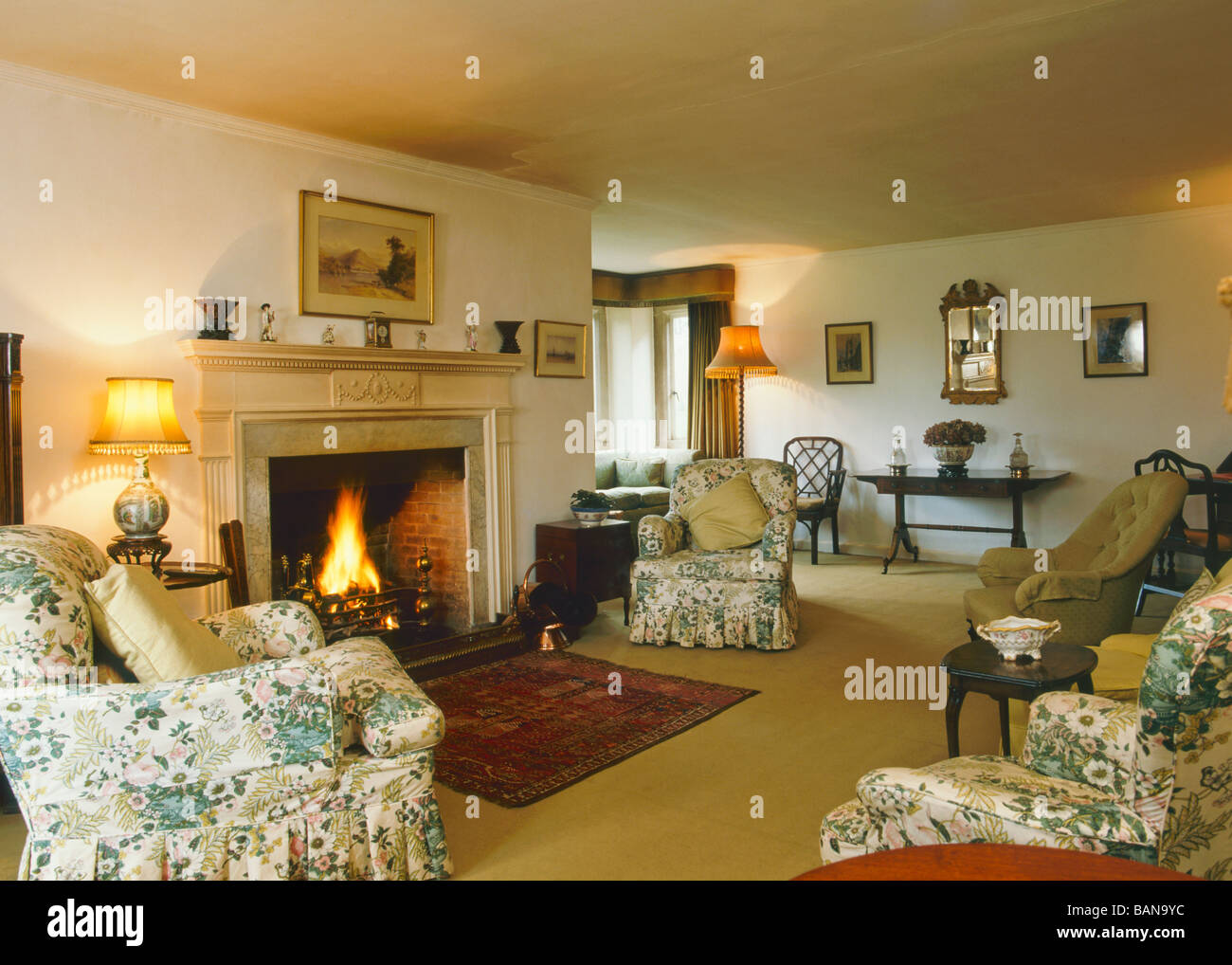 Traditional British living room furnishings Stock Photo